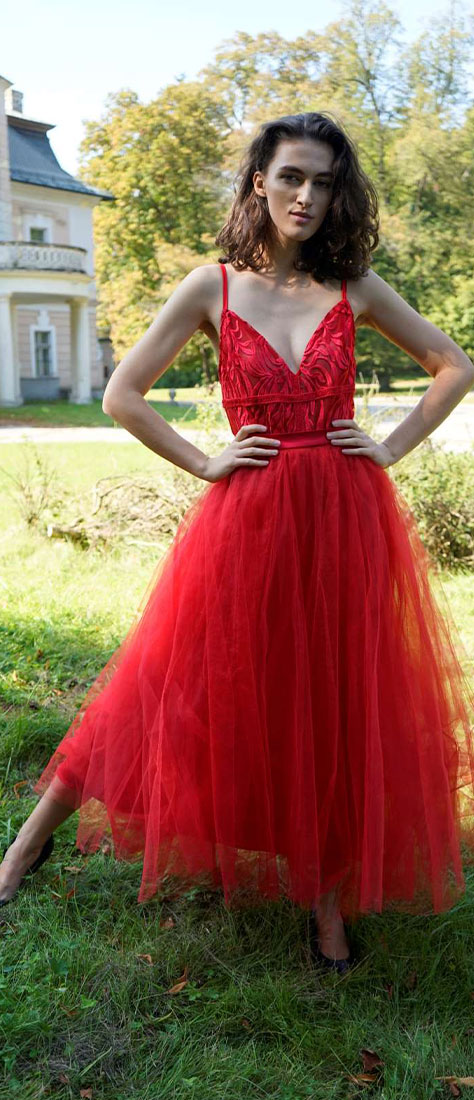 Dvojdielne červené šaty